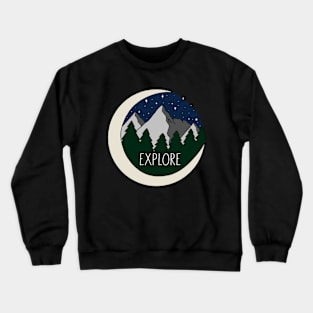 Adventure Explore Mountain Design Crewneck Sweatshirt